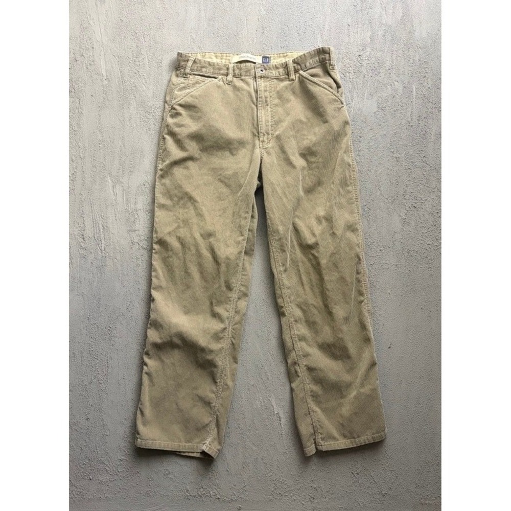 Vintage Gap Corduroy Mechanic Pants 36x32 Beige 2000s Carpenter